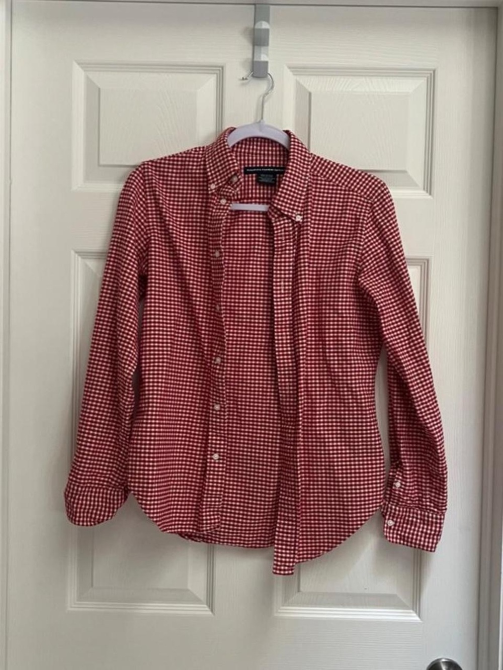 Ralph Lauren Sport red and white gingham 100% cotton button-up shirt